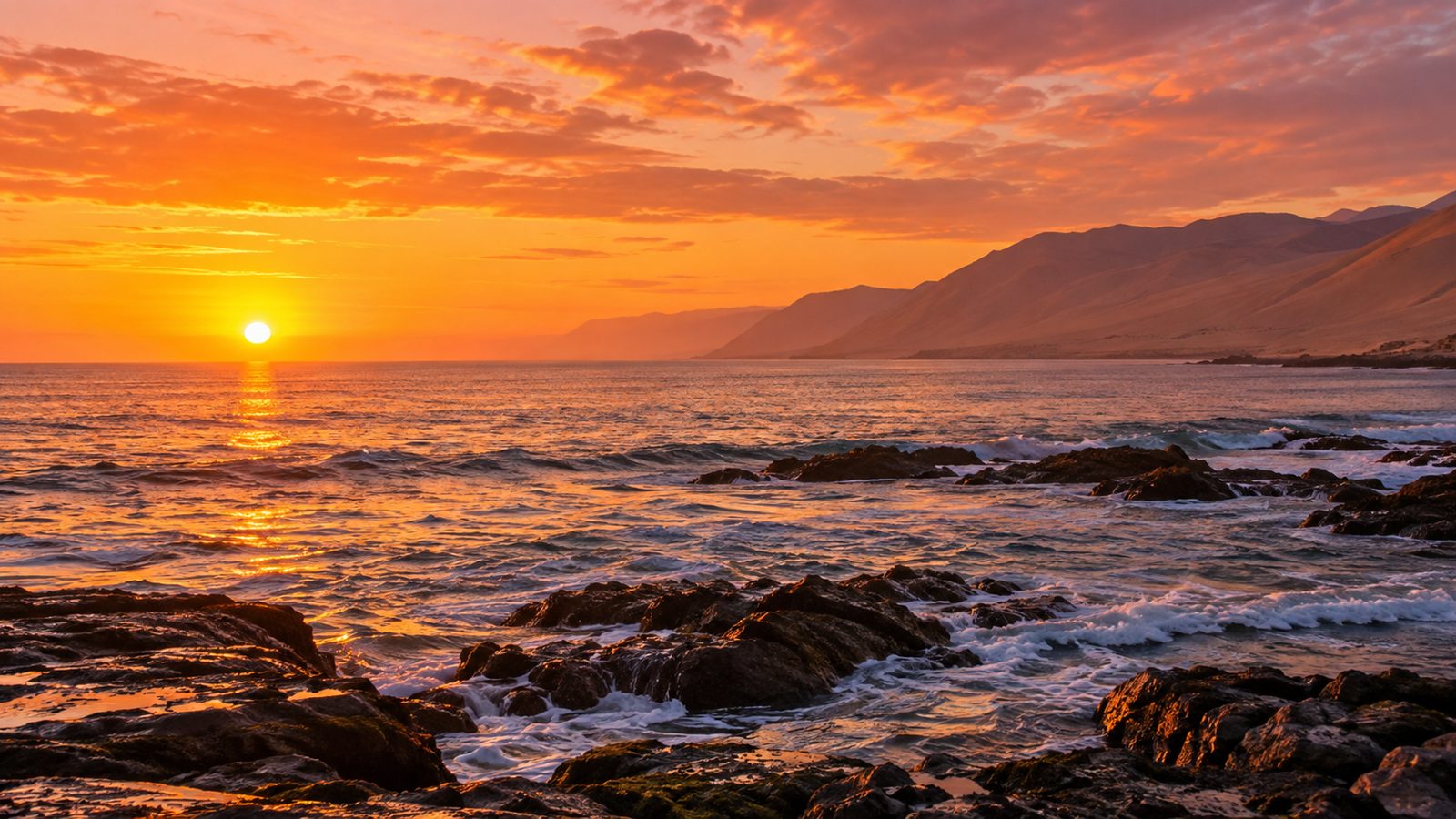 Atardecer en la costa de Iquique